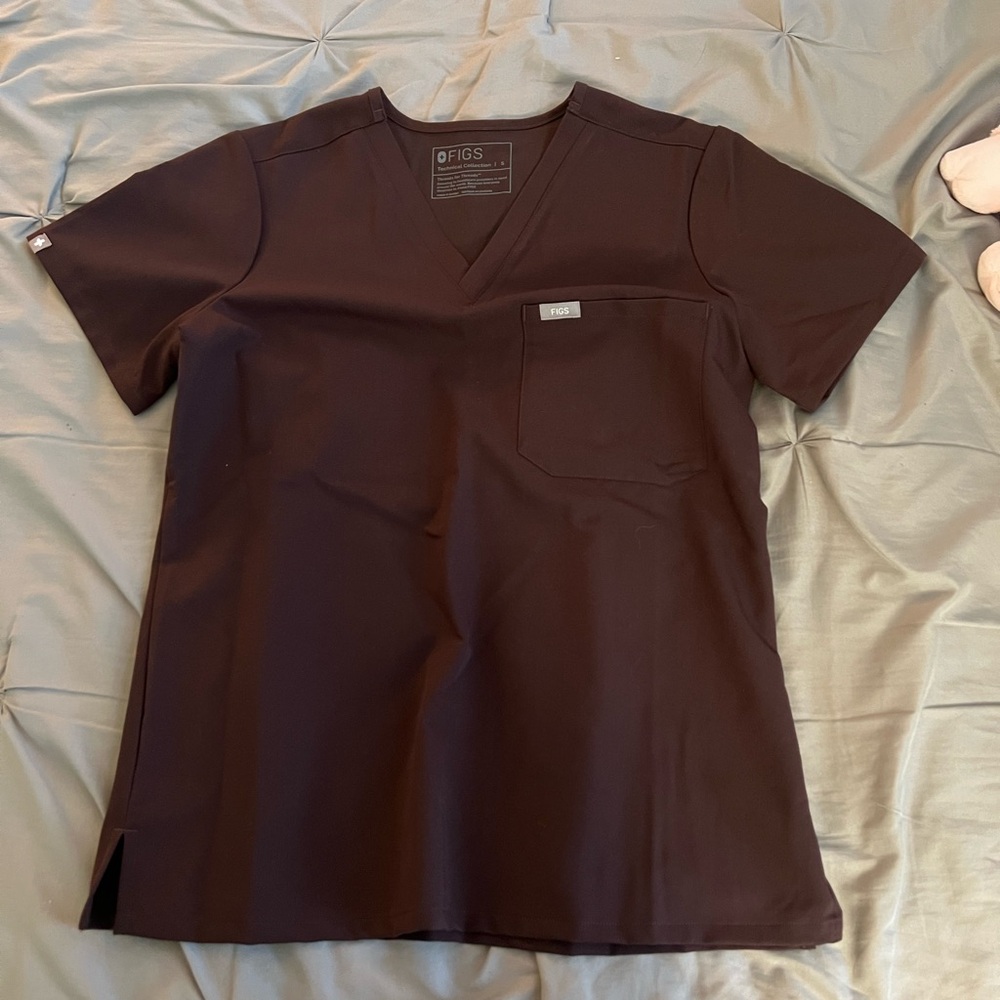 Espresso FIGS V-Neck One Pocket Scrub Top